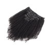 ABH AMAZINGBEAUTY HAIR Afro Curly Clip in Hair Extensions Real Human Hair 4A 4B Curly Clip ins for Black Women 120g 7 Pieces 17 Clips, #1B Natural Black 12 Inch