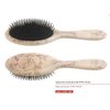 Lombard Cutlery Wooden Hair Paddle Brush with Anti Static Effect (Pink Rose)