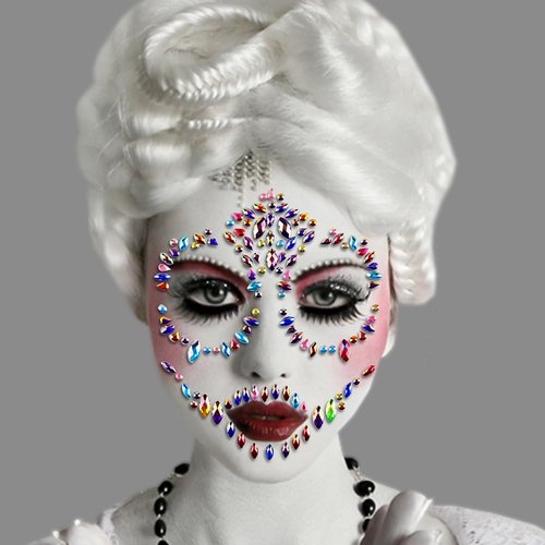 Halloween Face Temporary Tattoos For Women And Men Sugar Skull Face Jewels Gems Tattoos Stickers Face Rhinestones For Makeup Festival Accessories (Multicolor)