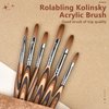 Rolabling Kolinsky Sable Acrylic Brushes Nail Art Brush Red Wooden Pen Nail Brush for Nail Art Manicure Tool for Acrylic Powder Application Nail Extension 3D Nail Carving (14#)