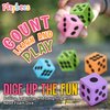 Playbees Neon Big Foam Dice Set - 24-Pack, Jumbo, and Colorful Dice for Kids - Ideal for Boosting Math Skills, Great Gifts, and Party Fun