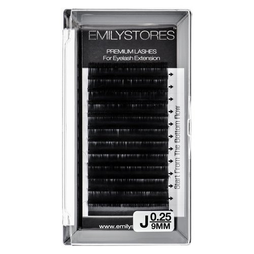 EMILYSTORES Lash Extensions 0.25mm Thickness J Curl 9mm Length Volume Individual Semi-Dull Black Eyelashes For Eyelash Extensions (0.25,J,9mm)