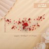 Aimimier Bridal Red Crystal Hair Comb Ruby Hair Gems Silver Headband Prom Party Festival Wedding Hair Accessories for Women and Girls(Red)