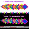 122feet UV Neon Streamers Glow Garland Hanging Paper Glow in the Dark Glow Party Supplies and Decorations Blacklight Reactive Fluorescent Black Light Party Kit Neon Party Supplies for Birthday Wedding