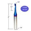 Ruhi UO110 O Flute Spiral Router Bit 1/8 Inch Cutting Diameter 1/4 Inch Shank with Coating Acrylic Metal CNC Milling Cutter