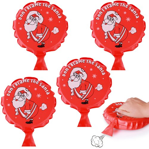 Vanblue 4Pack Christmas Whoopie Cushion Self Inflating Whoopee Cushions Bulk Classic Pranks Noise Makers Toys for Kids Adults Boys Girls Christmas Joke or Gag Gift Party Favors