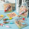 CY2SIDE Capybara Stationery Party Gift - 36PCS Capybara Stationery Gifts Set Include 4-in-1 Ballpoint Pens Sticky Notes Stickers and Organza Capybara Party Favors Goodie Bag Fillers for School Rewards
