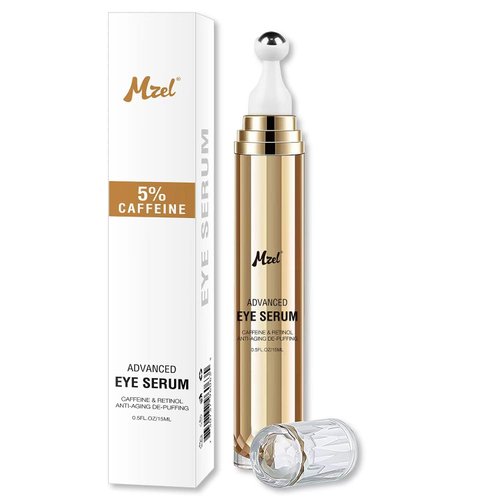 Advanced Caffeine Eye Serum 5% Caffeine Anti-Aging, Under Eye Treatment for Dark Circles and Puffiness Eye Care Eye Serum with 360° Massage Ball Reduce Eye Bags 0.5 fl oz