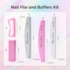 MelodySusie 16Pcs Professional Nail Buffer Kit,Nail Files and Buffers,Nail Buffer Block,Nail Brush, Nail File Buffers Kit for Natural Nails,DIY,Home Use,Salon（100/180 Grit）