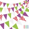 SmoothNovelty 5 Pieces Buzz Birthday Party Decorations Cartoon Story Party Decorations Banners Buzz Themed Birthday Party Decorations Purple Green White Triangle Pennant Flag Garlands
