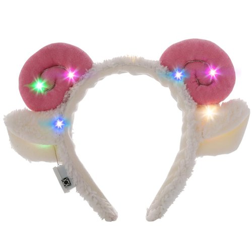 Firuilo Sheep Antlers Ears Light Up Headbands Goat Horn Hair Bands LED Spiral Hair Tie Cute Anima...
