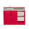 Melody Jane Dollhouse Red Laundry Sink Unit & Baskets Miniature 1:12 Kitchen Furniture