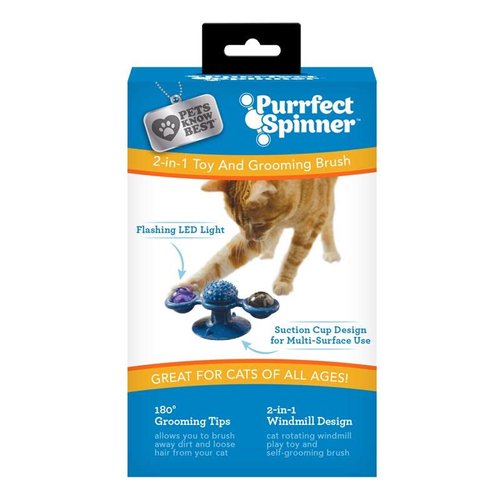 PURRFECT SPINNER Windmill Toy and Grooming Brush 1 pk
