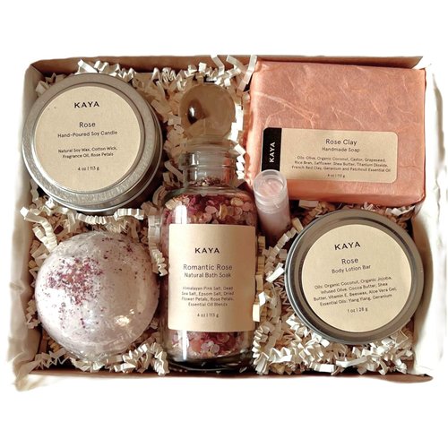 Rose Bath and Body Gift Set | Handmade, All Natural | Spa Gift for her | Gift for MOM