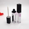 Healthcom 10 Pcs 7.5ml Square Clear Plastic Lip Gloss Tubes Vials with Mirror LED Light Lip Glaze Tube Bottles Empty Refillable Makeup Lipstick Tube DIY Cosmetic Container Travel for Woman Girl(Black)