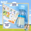 Bluey Decorate Your Own Water Bottle, Repositionable Stickers, Great For Bluey Birthday Parties, Summer Sports, and More, Reusable BPA-Free Water Bottle for Kids Ages 3, 4, 5, 6