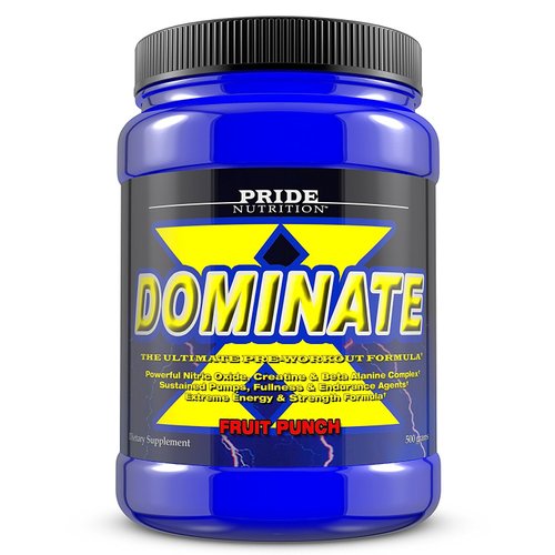 Pride Nutrition Dominate X Pre Workout Supplement - 500g Nitric Oxide & Creatine Pre-Workout Drink for Energy and Endurance - for Men and Women - 25 Servings (Fruit Punch)