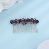 JWICOS Purple Wedding Hair Comb Clip Bridal Hair Comb for Bride Handmade Wedding Purple Crystal Side Comb for Women Party Special Occassion
