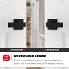 Kwikset Breton Dummy Door Handle, Single Sided Lever for Closets, French Double Doors, and Pantry, Matte Black Non-Turning Reversible Interior Push/Pull Lever, with Microban Protection