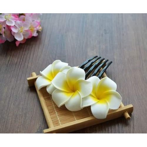 Flower Hair Comb Plumeria Head Piece for Women Girls Hawaiian Floral Hair Clips Pins Bride Bridesmaids Hair Accessories