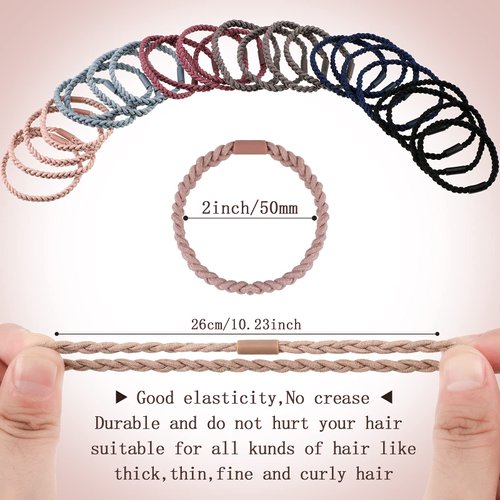 Braided Hair Accessories 48 Elastic Ponytail Holders, Soft Rubber Bands, and Hair Ties for Women and Girls Christmas Gift