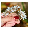 Fstrend Wedding Gold Hair Comb Rhinestones Opal Crystal Vintage Bridal Hair Clips Combs for Brides and Bridesmaids Pack of 2