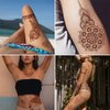 Brown Temporary Tattoo Stickers 8 Sheets Henna Stickers Exquisite Lace Mandala Waterproof Fake Tattoos stickers Parties Decoration Suppliers Flower Design for Women Arm Legs Body Art Party Decorations