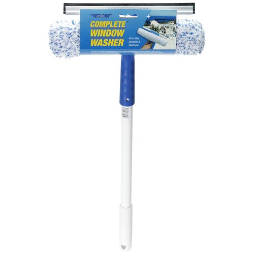 Ettore Complete Window Cleaner with 16 Pole-2 in 1 Combo Tool:, 10-Inch Squeegee, and 10-Inch Washer