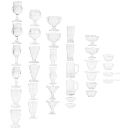 Didiseaon 34Pcs Miniature Cups 1/17 Dollhouse Miniature Wine Cups Mini Drink Cups Set Dollhouse Kitchen Accessories for Dollhouse Decor