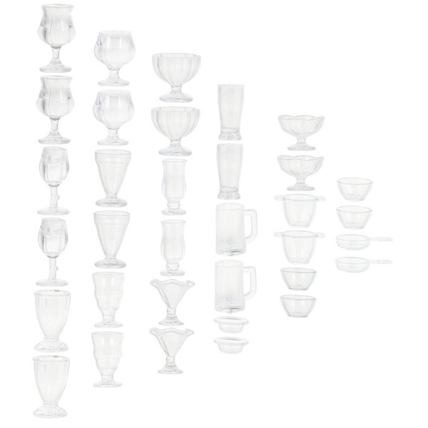 Didiseaon 34Pcs Miniature Cups 1/17 Dollhouse Miniature Wine Cups Mini Drink Cups Set Dollhouse Kitchen Accessories for Dollhouse Decor