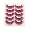 Burgundy False Eyelashes Red Lashes Colorful Eyelashes Easter Halloween Colored Eye Lashes Faux Mink Long Dramatic Eyelashes MUQIU37 Party Fake Eyelashes Extensions Makeup Tools (MQ303-Burgundy)
