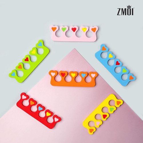 Premium Colorful Heart Toe Separators - Cute Design for Kids - Super Soft, Durable 24 Pieces ZMOI
