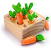 Ancaixin Montessori Toys for Babies 6-12 Months, Wooden Toys for 1 Year Old Boys and Girls, Educational Carrot Harvest Toy for Toddlers, Shape Sorting Matching Puzzle, Developmental Birthday Gifts