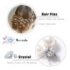 Barode Peals Wedding Hair Pins Rhinestones Bridal Hairpieces Gem Pearl U Pins Bride Hair Accessories for Women and Girls （5 Pcs）
