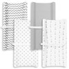 Premium Baby Changing Pad Covers 4 Pack – Boy or Girl Changing Pad Cover – Pure Jersey Machine Washable Grey and White Changing Table Cover – Diaper Changing Pad Cover Sheets