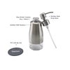 Gaussra Soap Dispenser with Non-Slip Coaster，Brushed Nickel Stainless Steel Case Glass Liner Hand Pump Dispense for Refillable Liquid for Bathroom & Kitchen (11OZ / 320ML)