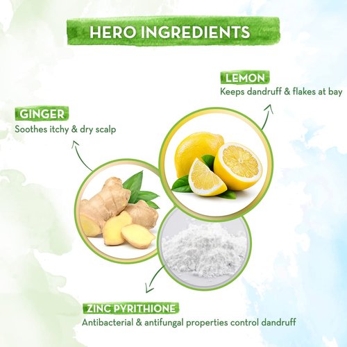 MAMAEARTH Lemon Anti Dandruff Shampoo for Itchy & Flaky Scalp | with Ginger to Gently Cleanse Build Up, Dirt & Excess Oil | for Healthy & Itch-Free Scalp | 8.45 Fl Oz (250ml)