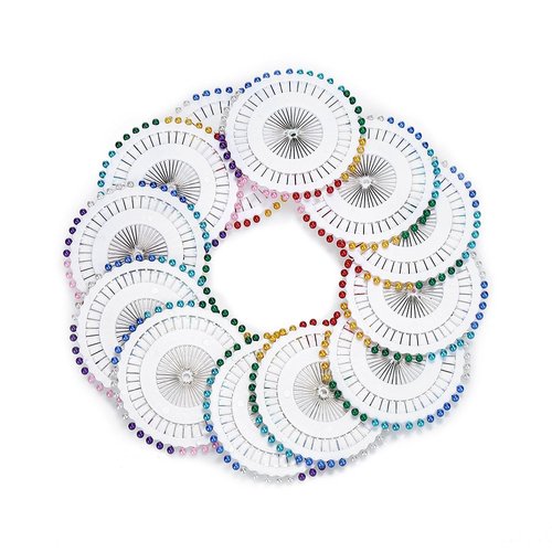 DECORA 480 Pieces Multicolor Sewing Pins Straight Quilting Pearl Head Pins for Christmas and Other Crafts Making