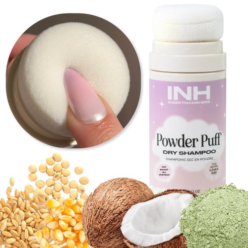 INH Hair Non Aerosol Dry Shampoo | Volumizing Hair Texture Powder for Oily Hair | Vegan, Non Toxic & Color Safe Puff Shampoo for Women & Men | Sulfate, Chemical & Talc Free | No White Residue, 28g/1oz