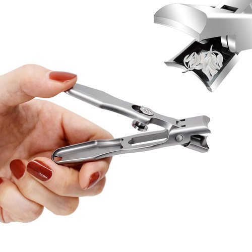 Ultra Sharp Stainless Steel Nail Clippers with Catcher, Fingernail & Toenail Clippers Splash Proof Nail Clippers Luxury Nail Cutter for Thick Nails