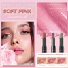Domality 3Pcs Glitter Jelly Lipstick Set, 3 Colors Glossy Shimmer Lip Balm, Shinny Nourishing Waterproof Moisturizing Lip Gloss Lip Tint Magic Color Change with pH Value and Temperature