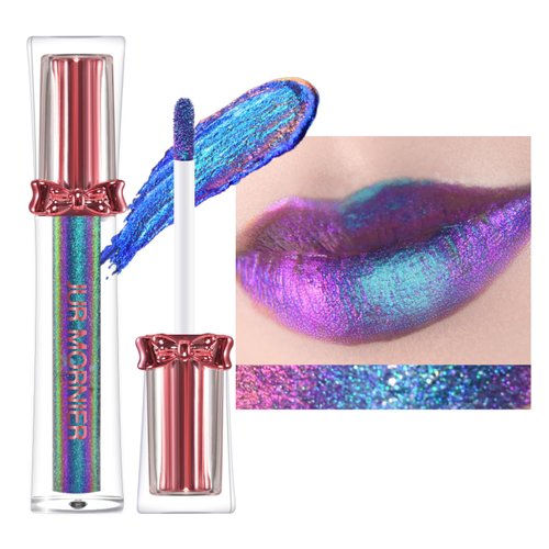 JUR MORNIER Super Stay Lip Gloss,Multichrome Colorstay Overtime Lipcolor,Highly Pigmented Instant Glitter Liquid Lip Makeup,0.12 Fl Oz (05, 3.5ml)