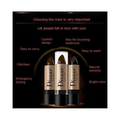 DISAAR Beauty Hair Care Balm Hide White Grizzle Hair Color Lipstick 10g (BROWN)