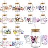 gisgfim 12 Sheet Butterfly Rub on Transfers for Glass,UV DTF Cup Wrap Transfer Stickers Butterfly Floral Wrap Transfers Decals for 16Oz Glass Cups Furniture Craft Wood DIY Crafts
