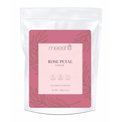 Rose Petal Powder by meesha | for Radiant Skin and Lustrous Hair | Cleansing, Hydrating, Skin Toning Powder | DIY face Masks, Bath Salts, Bath Bombs, Body Scrubs | 100% Natural Skincare and haircare