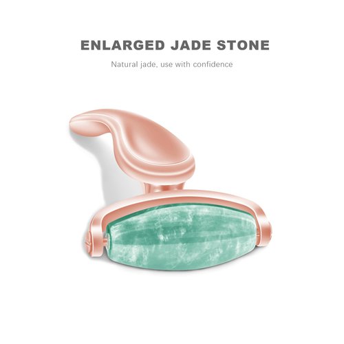 I·B·N G Jade Face Roller with 3 Interchangeable Heads, Facial Tools Face Rollers for Women, Face Massage Skin Care Beauty Tools (Green+Rose)