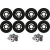 Player's Choice Outdoor Inline Skate Wheels 89a - Choose Size, Color, and Bearings (Black, 80mm 8-Pk, ABEC 9 Bearings)