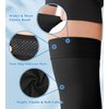 MGANG Medical Thigh High Compression Stockings for Men and Women, Pair, Open Toe, 20-30 mmHg Graduated Support Thigh Length Hose, Dot Top, Opaque, Best for Varicose Veins, Edema, Flight, Black XXL