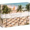 Galison Gray Malin The Beach Club – 1000 Piece Puzzle Fun and Challenging Activity with Bright and Bold Artwork of Palm Trees and Sandy Beaches for Adults and Families
