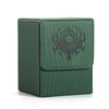 Komick Premium PU Leather Card Deck Box for Magic The Gathering, Yugioh Cards, Holds 100+ Deck Case with 2 Dividers for Collectible Trading Cards TCG Deck Box, MTG, CCG (Green Basilisk)